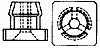 Part Photo: Three Legged Square Head Nylon Grommet Nuts