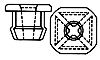 Part Photo: Double Split Square Head Nylon Grommet Nuts