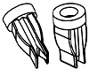 Part Photo: Nylon Closed Screw Spacer Grommet Nuts